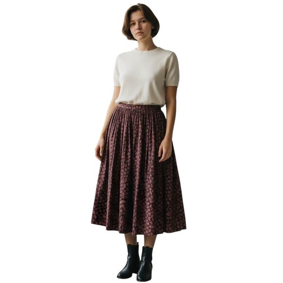 Anthropologie Comme toi floral pleated skirt with pockets size S - Picture 1 of 6